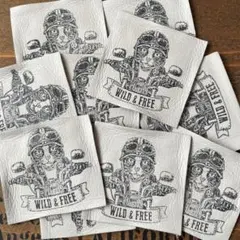 お得セット★猫ライダータグ10枚① 革タグレザータグ　ハンドメイド素材