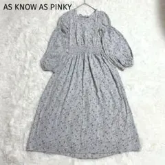 ＊アズノウアズピンキー＊【F】ロングワンピース 花柄　総柄　ぽわん袖　秋