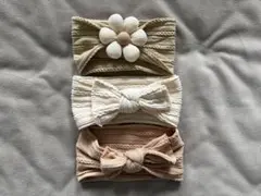 ヘアバンドセット 3色 花飾り付き
