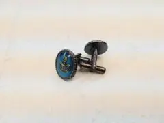 王冠デザイン カフスボタン 青