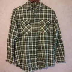 S/良品/FADED GLORY/緑系/長袖ネルシャツ/US古着/アメカジ