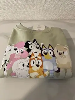 新品未使用 ブルーイキャラクタープリントソフト裏起毛トレーナー 100