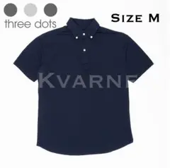 Three Dots ポロシャツ シアサッカー サイズM