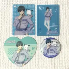 ブルーロック×サンリオ 糸師凛 缶バッジ クリアカード 特典コースター
