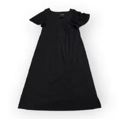 美品 シビラ ワンピース M 黒 幾何学ステッチ Aライン ドレス 日本製