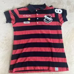 PEARLY GATES ポロシャツ サイズ4 赤黒ストライプ