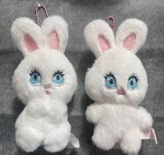 バニーぬいぐるみキーホルダー ホワイト　2個セット