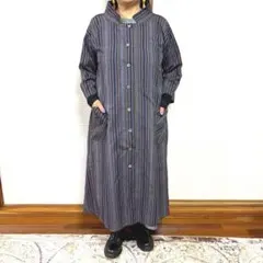 No.45 大島紬のリメイク手縫いロングコート