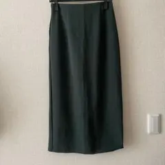 ダークグリーン タイトスカート スリット入り M