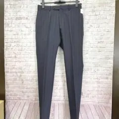 未使用品 HILTON スラックス ウール100％ ネイビー A4 ストライプ