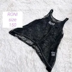 【ロニィ/RONI】シアータンクトップシャツ/花柄レースシャツ/ブラック/150のサムネイル