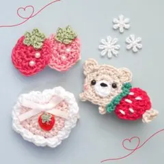 【3点セット/送料込み/匿名配送】ヘアクリップ　ヘアピン　ベビー　キッズ　いちご