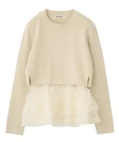 COCO DEAL ペプラムブラウス×パフスリーブニットセット アイボリー