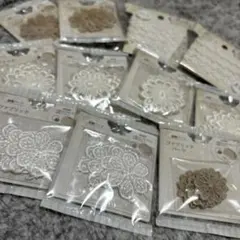 レースモチーフ 複数パック ホワイト ベージュ