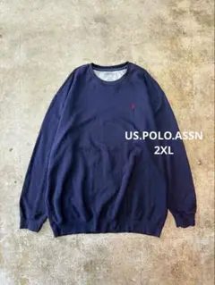 U.S.POLO.ASSN ロゴ刺繍スウェット 2XL デザイン古着