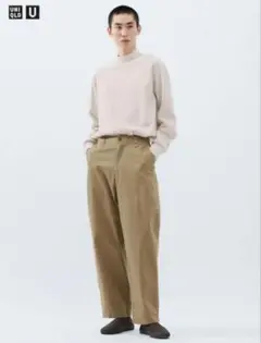 2023秋冬 UNIQLOUワイドチノベージュ 79サイズ