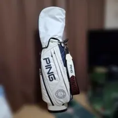 PING ゴルフ キャディバッグ ホワイト ネイビーのサムネイル