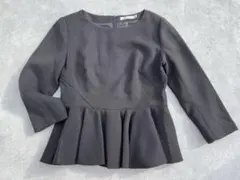 YUZHONGXIEHOUペプラムブラウス　ブラック