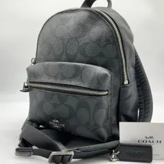 美品 COACH コーチ ブラック ミニリュック シグネチャー F58315 - メルカリ