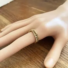 ステンレスダブル喜平2面カット ゴールド