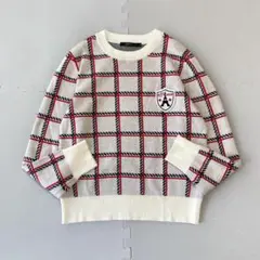 エフィカス レディース ニット セーター 長袖 ゴルフ L チェック ジャガード