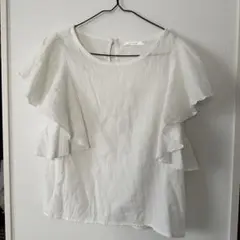 【RETRO GIRL】フリル付きホワイトシャツ Mサイズ