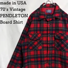 70's ペンドルトンPENDLETON ボードシャツ オープンカラー L