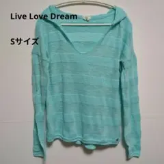 【毛玉あり】Live Love Dream 水色 フード付き薄いセーターSサイズ