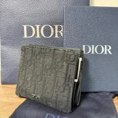 DIOR 二つ折り財布 オブリーク ジャカード