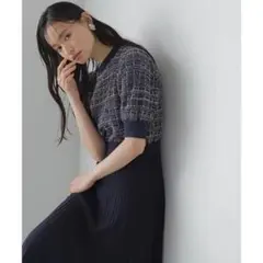 ツイードニットワンピース23AW　ナチュラルビューティーベーシック