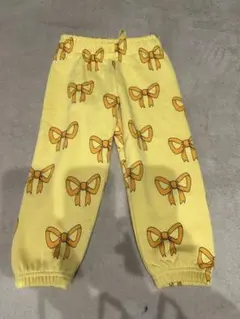 美品　未使用　MINI RODINI リボン柄 ロングパンツ 92/98