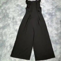 FRIFUL【M】サロペット　オーバーオール　ブラック　レディース　フリル