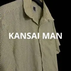 KANSAI MAN 半袖ストライプシャツ イエローのサムネイル