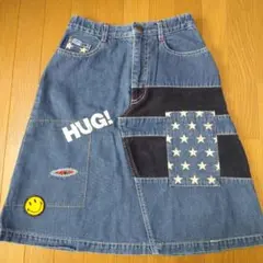 ANGEL BLUE エンジェルブルー デニムパッチワークスカート S 140