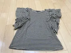 フリルTシャツ ボーダー フリーサイズ