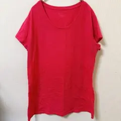 ノーバウンダリーズ Ｔシャツ 半袖 夏服　ＸＬ 赤 綿混　ピンク系　Tシャツ