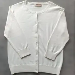 【Apuweiser-riche】カーディガン 五分袖（白）Мサイズ