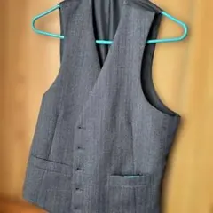 グレー ヘリンボーン スーツベスト