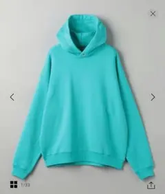 パーカー ピーチスキン スウェットパーカー ターコイズ ユナイテッドアローズ