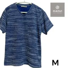 【美品】 ナノユニバース 半袖Tシャツ ブルー Mサイズ