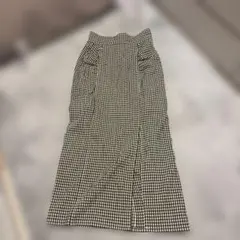 FREESMART ギンガムチェック タイトロングスカート