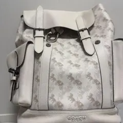 COACH ホワイト 馬車　ロゴ　リュック