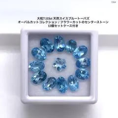 大粒7.115ct 天然スイスブルートーパズ オーバルカット/フラワーカット
