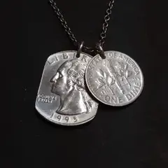 【再販】アメリカ合衆国硬貨 ドッグタグアクセサリー ハンドメイド※銀貨に変更可