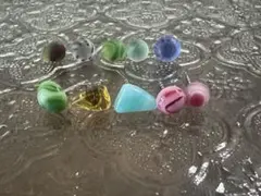 ガラスのピアスセット43サージカルステンレスシルバー