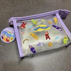 テレタビーズ フチイロポーチ　ポーチ クリアポーチ　パープル