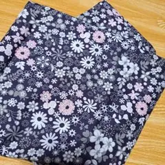 花柄 マルチカバー ダークネイビー