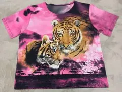 トラプリント 半袖Tシャツ ピンク
