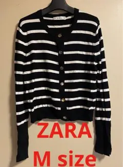 ZARA ボーダーニットカーディガン