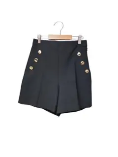 ZARA ボタン付きハイウエストショートパンツ ブラック　サイズXS